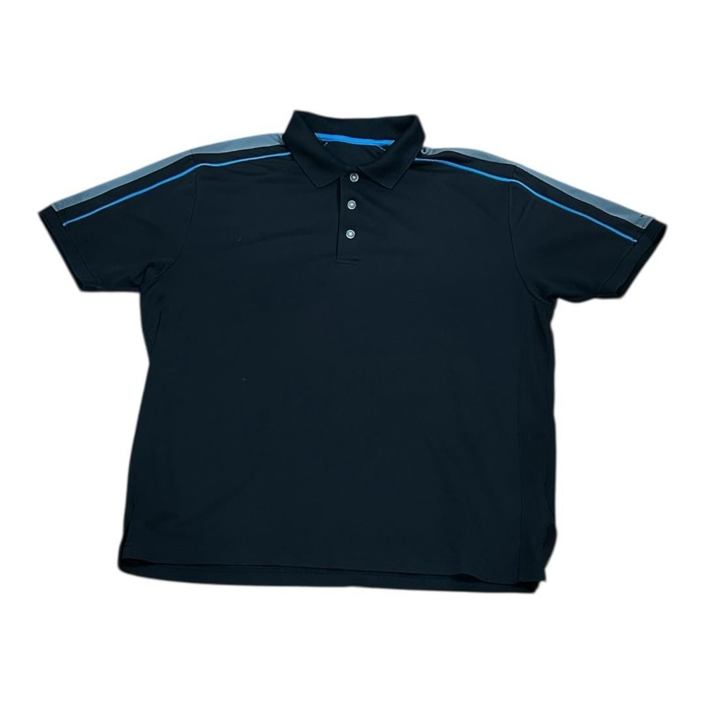 Grand Slam Polo Shirt Mens XL Black Stripe Golf Performance Short Sleeve Casual